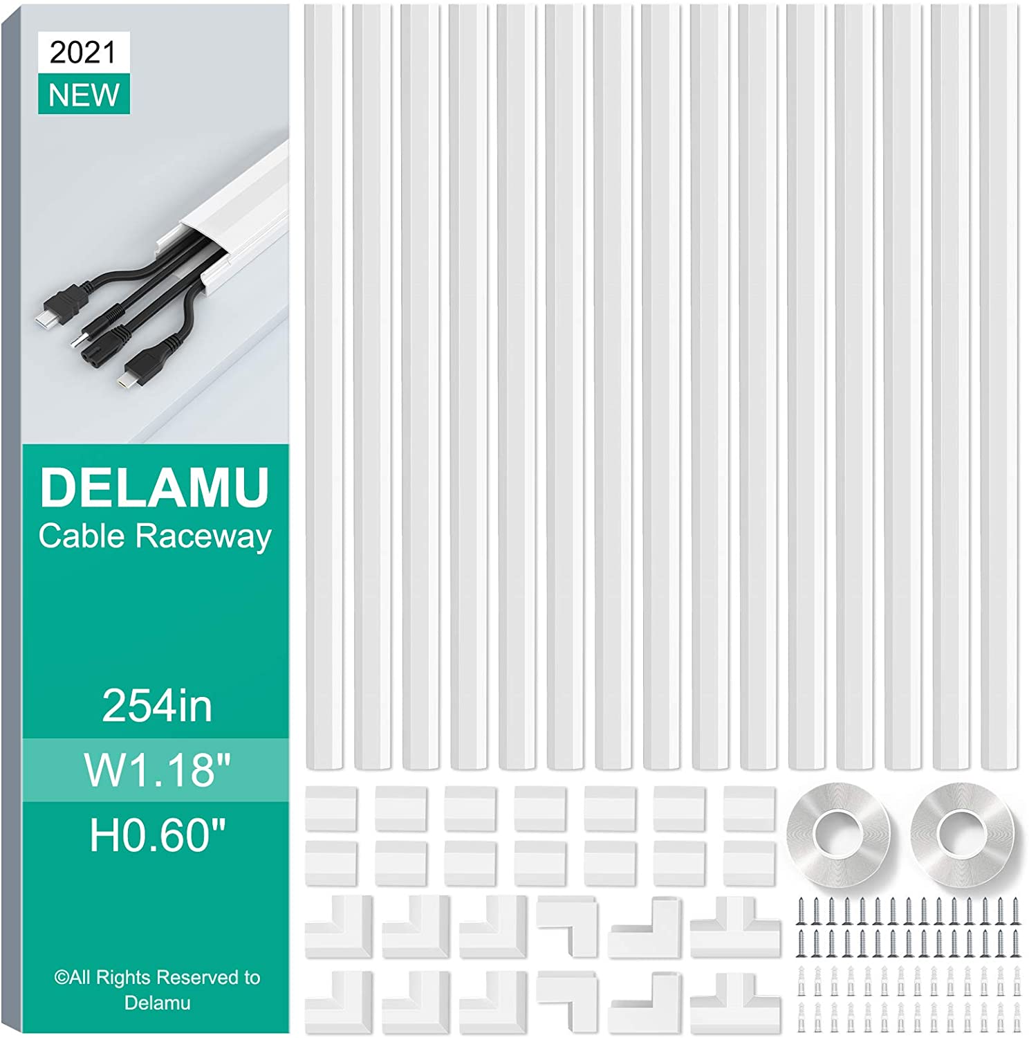 Delamu Cable Concealer PVC Cord Cover
