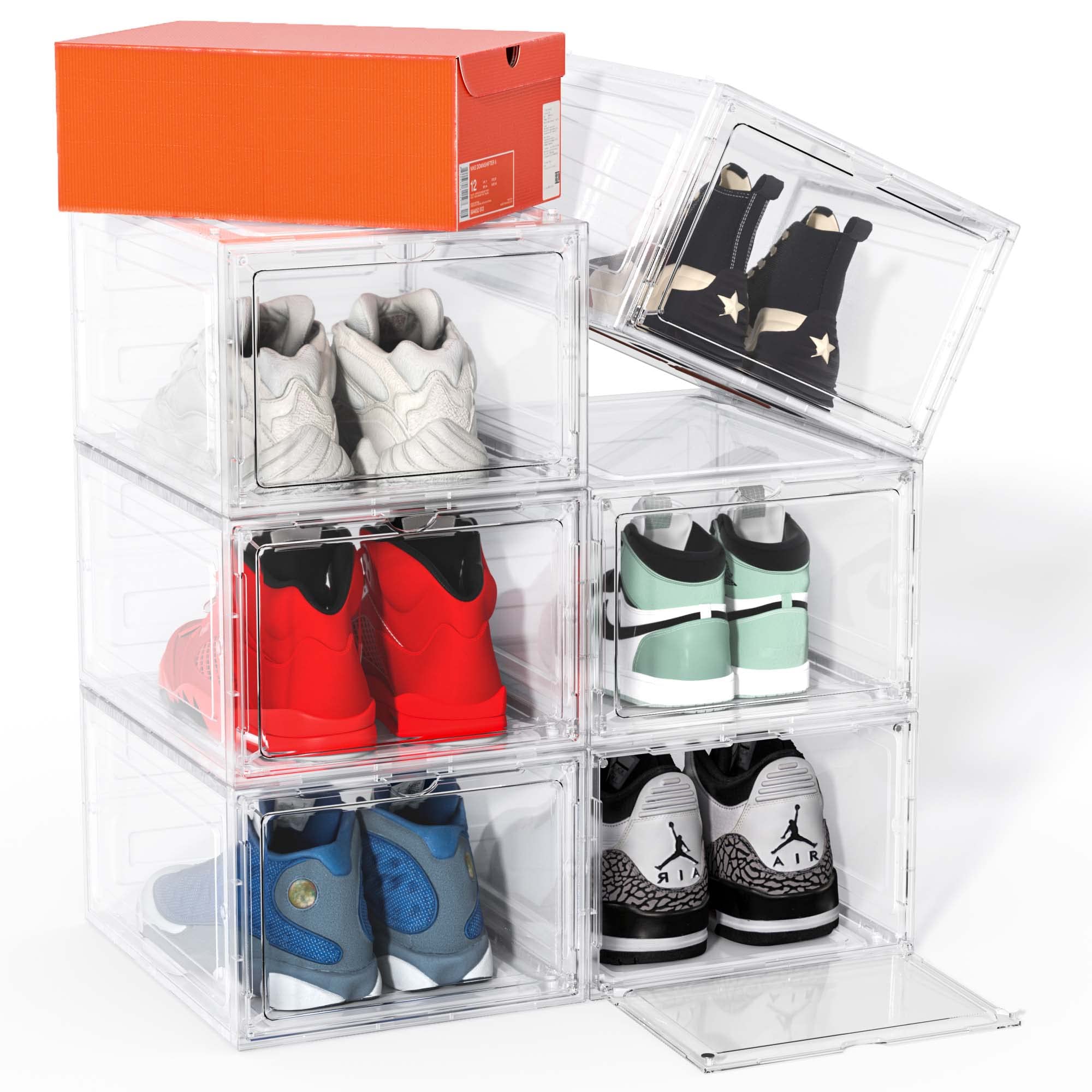 Whitmor Clear Vue Men's Shoe Box - Set of 3 - Clear PVC 