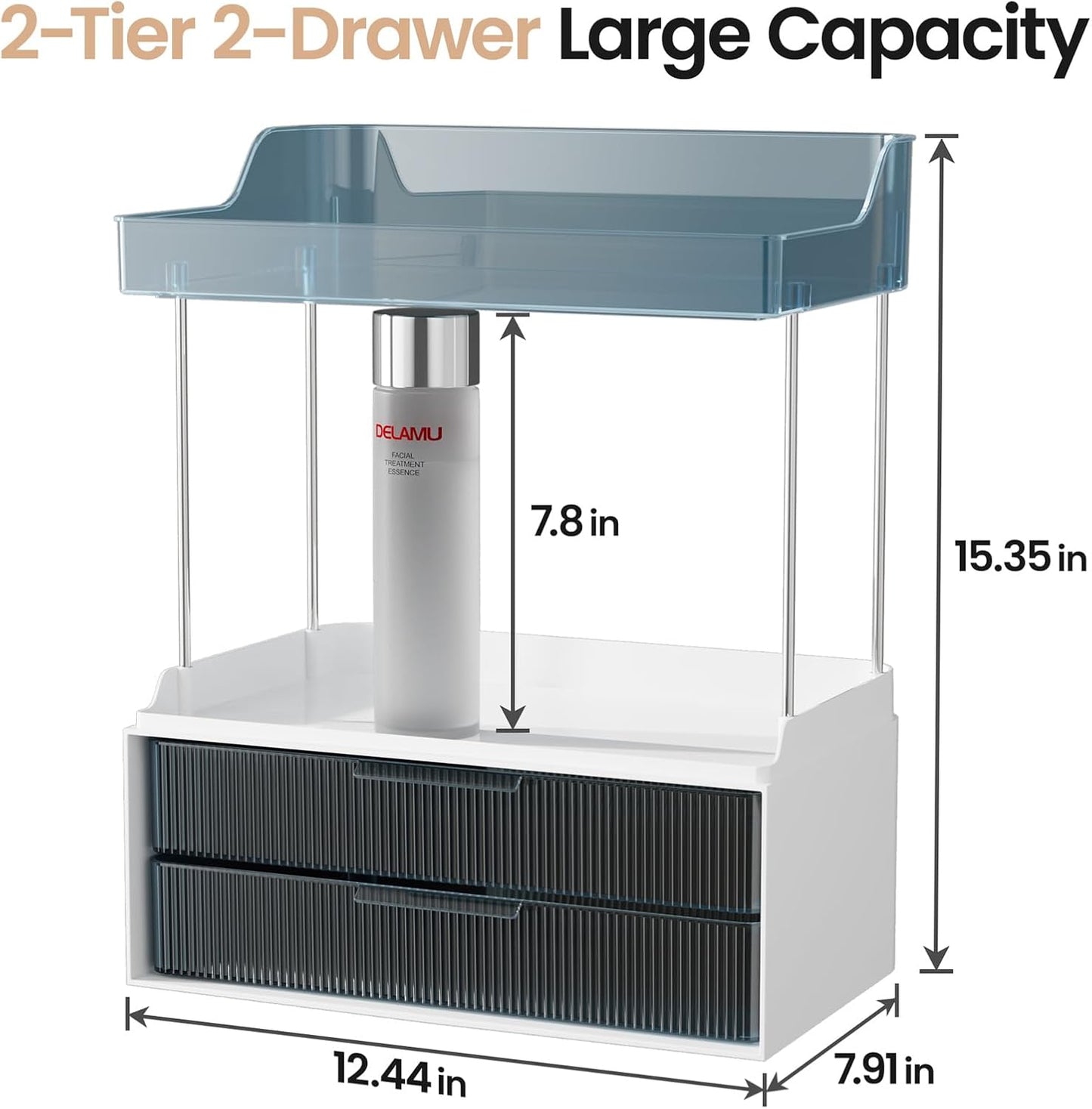 2-Tier 2-Drawer Counter Organizer