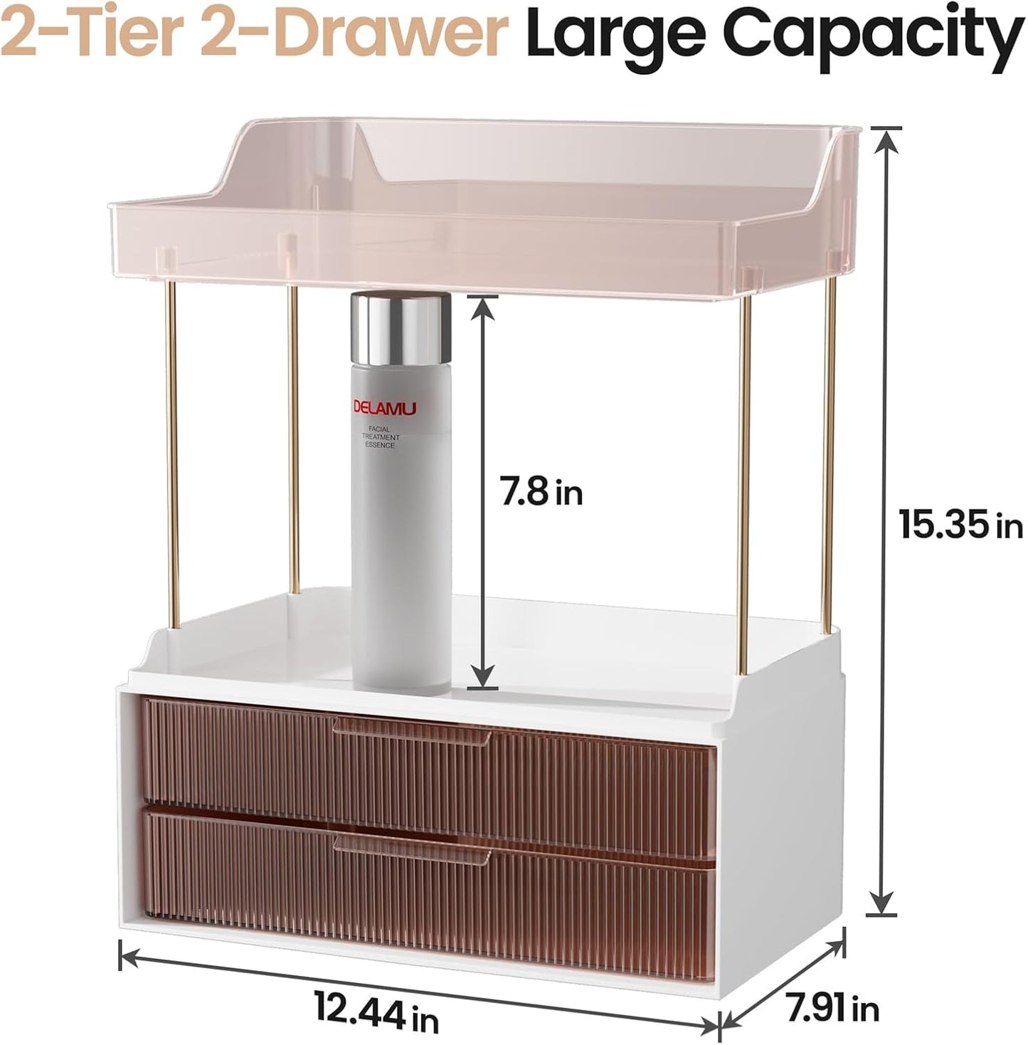 2-Tier 2-Drawer Counter Organizer