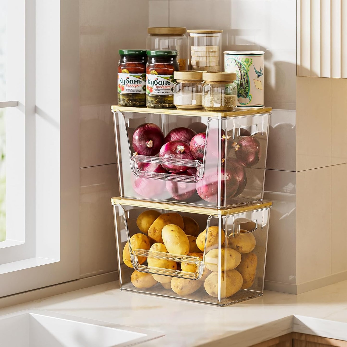 2 Set Clear Pantry Organizers