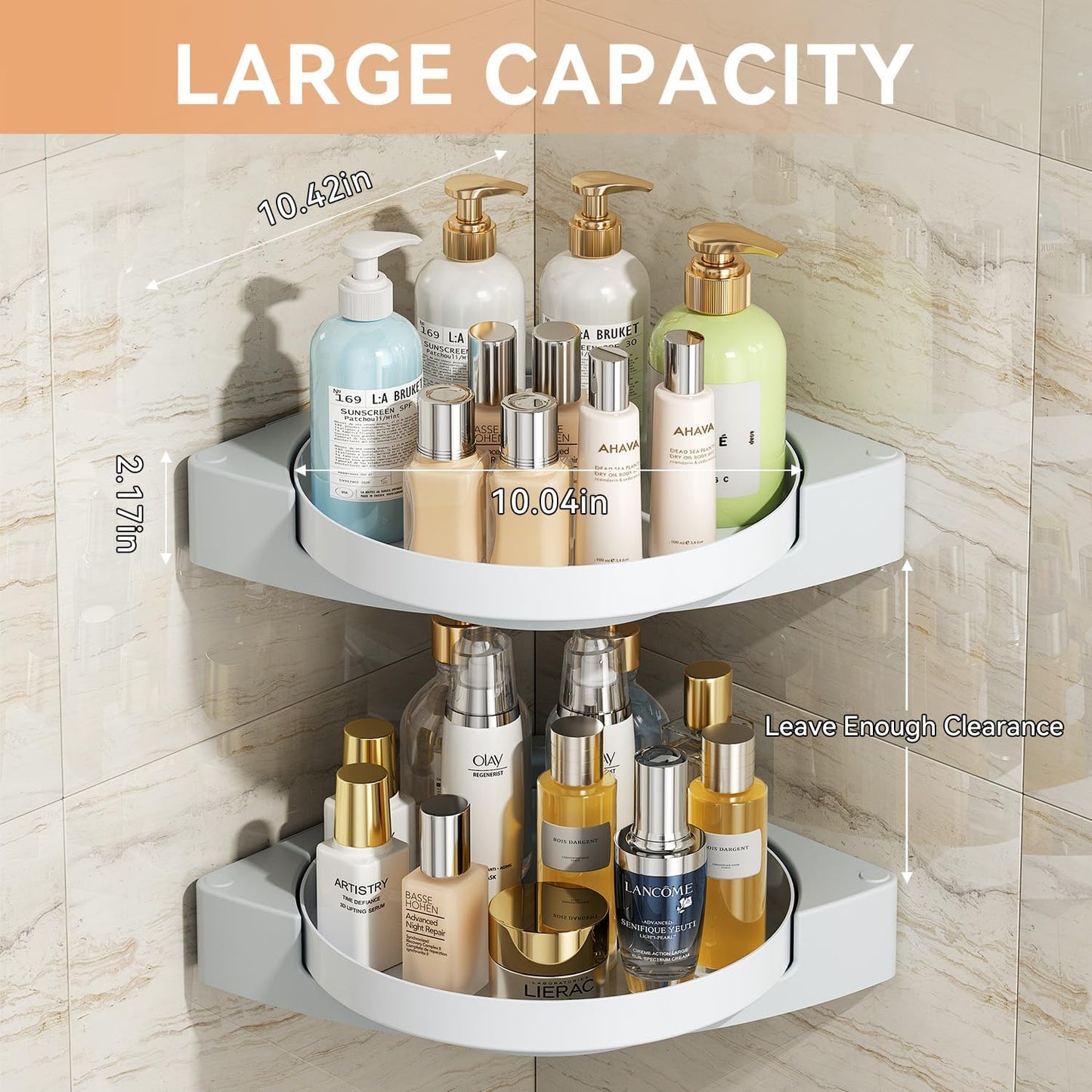 LAMU 2 Pack Corner Adhesive Shower Caddy