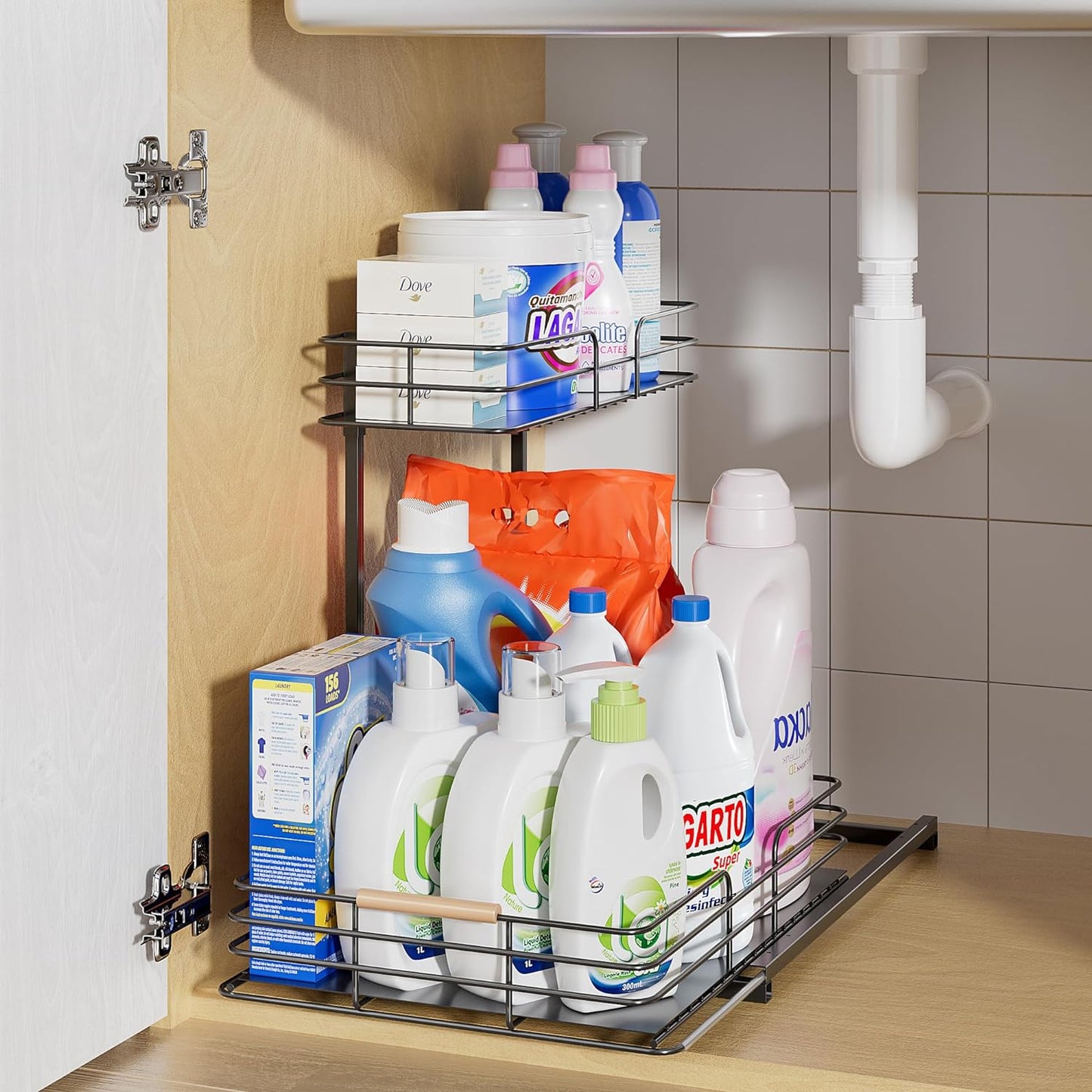 LAMU 2-Tier Under Sink Bathroom/Kitchen Organizers