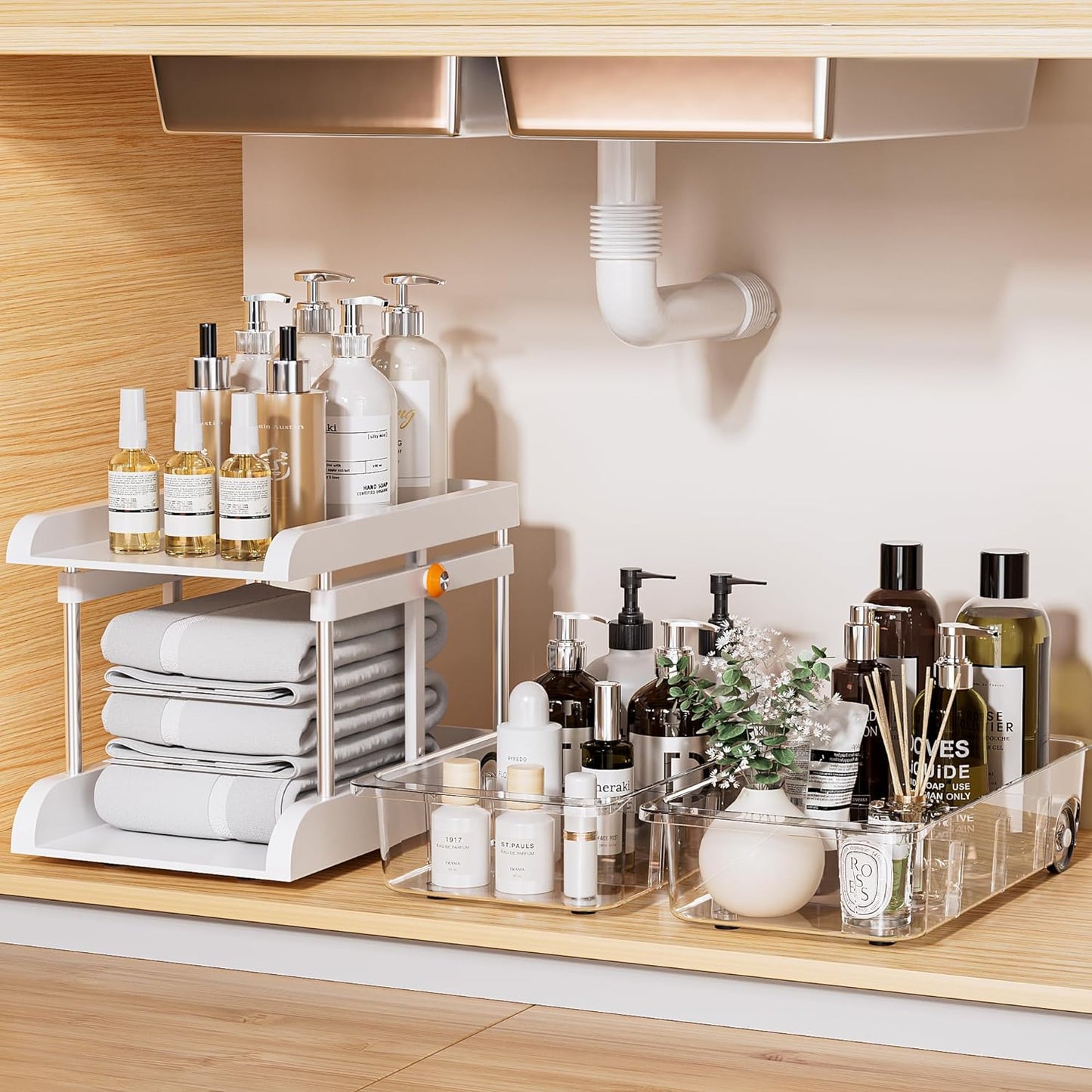 DELAMU 2-Tier Bathroom Under Sink Organizers