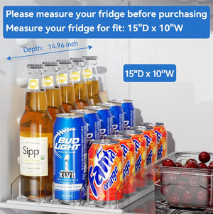 LAMU Drink Organizer for Fridge - [Stabilize-Speed Damper] Automatic Pusher Glide Soda Drink Can Dispenser Beverage Organizer for Refrigerator 14.96