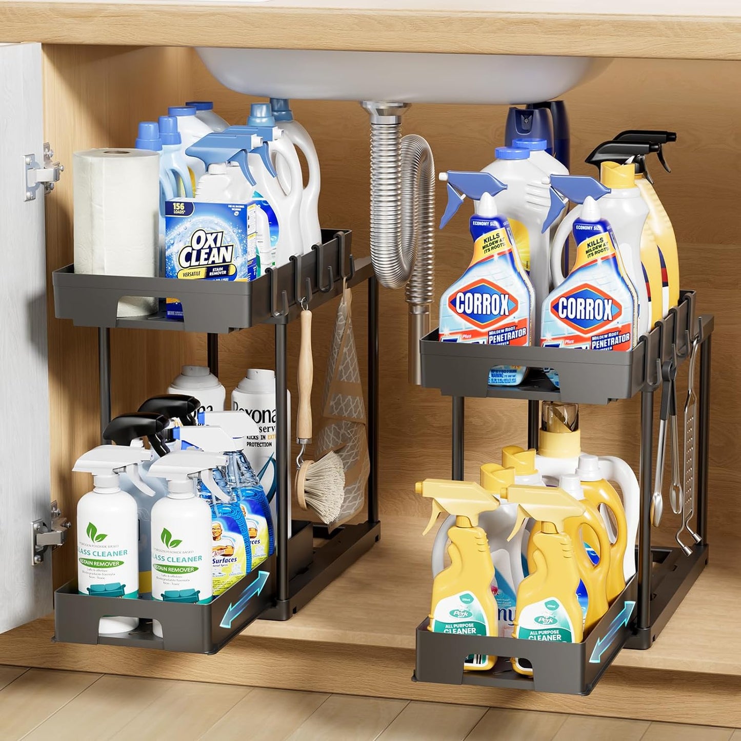 DELAMU 2 Pack Under Sink Organizers and Storage