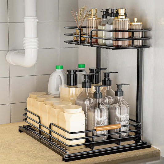 LAMU 2-Tier Under Sink Bathroom/Kitchen Organizers