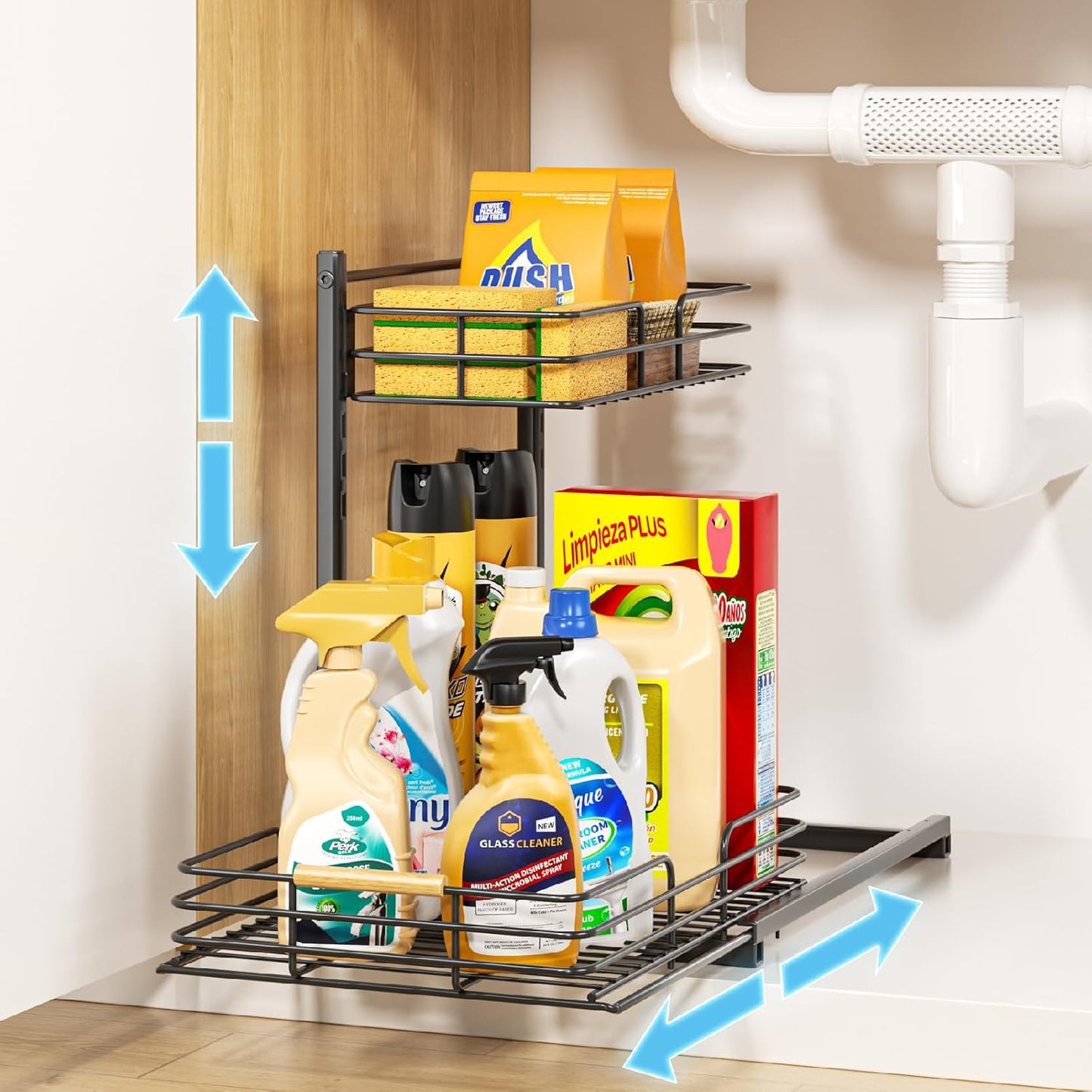 Height Adjustable Sink Organizer