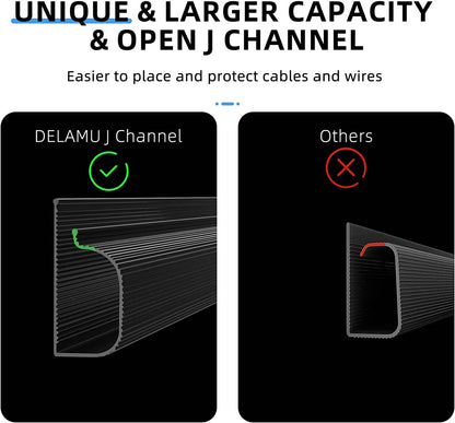 Delamu 2 Pack Under-desk Cord Cover Raceway 15.7in x 2