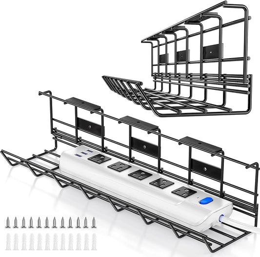 DELAMU 2 Pack DELAMU Under Desk Cable Management Tray