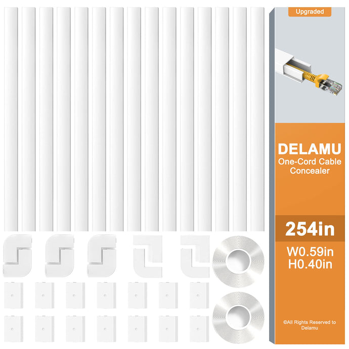 Delamu Cord Cover Wall, 157 Cord Hider Wall Mounted TV, Wire Covers for  Cords Cable Management