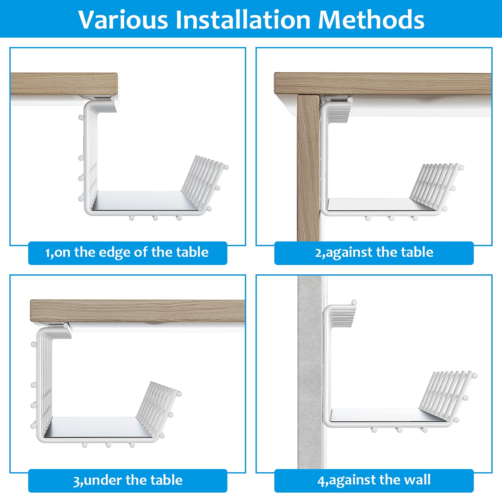 Under Desk Cable Management Tray 2Pack, 17in Under Desk Cord